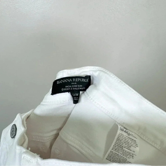 Banana Republic Womens Size 32 High  Rise Slim White Jeans - Picture 9 of 14